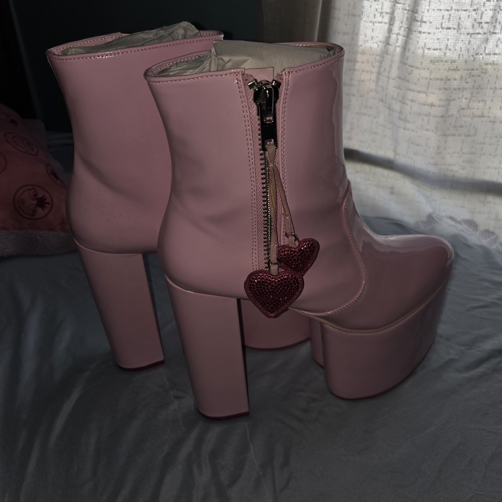 Sugar Thrillz Light Pink Platform Boots - Picture 3 of 4